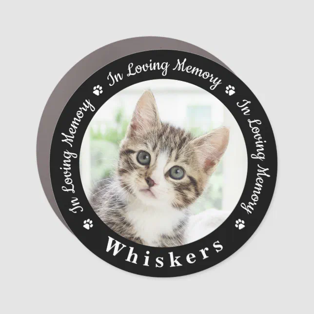 In Loving Memory Custom Photo Cat Pet Memorial Car Magnet | Zazzle