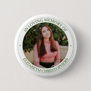 In Loving Memory Custom Photo Funeral Memorial Button