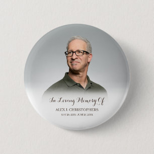 In Loving Memory Custom Photo Funeral Memorial Button