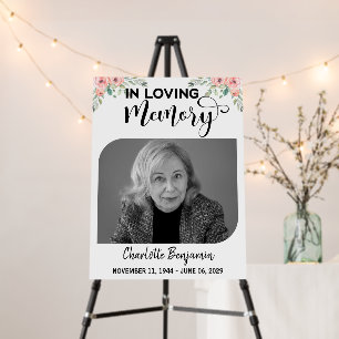 In loving Memory, Custom photo & Funeral Welcome Foam Board