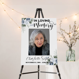In loving Memory & Custom photo Funeral Welcome Foam Board