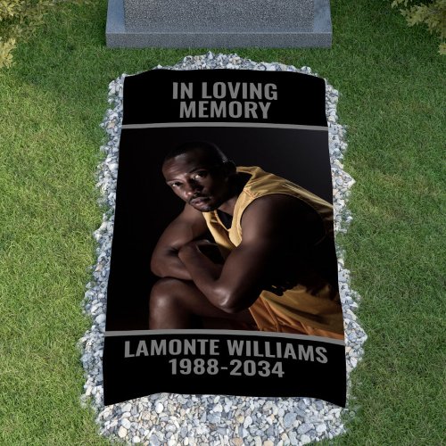 In Loving Memory Custom Photo Grave Cover Blanket Banner