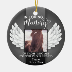 In Loving Memory Custom Photo, Horse Memorial Ceramic Ornament