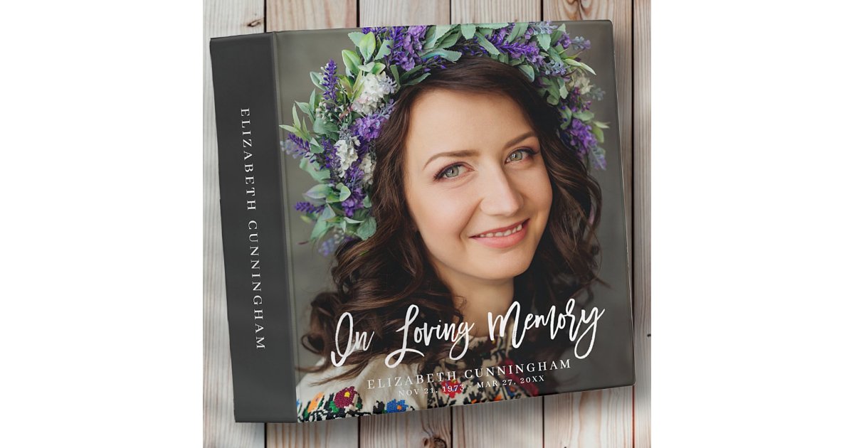 In Loving Memory Custom Photo Memorial 3 Ring Binder | Zazzle