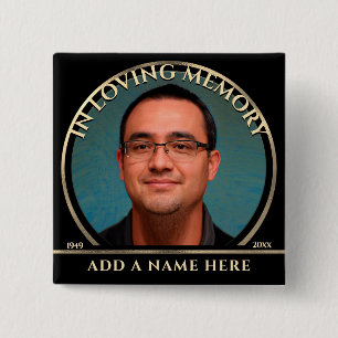 In Loving Memory Custom Photo Memorial Button
