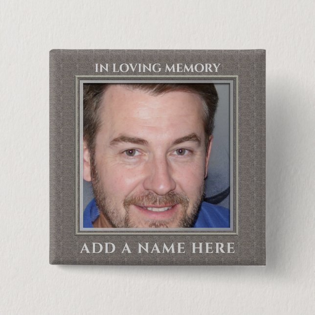 In Loving Memory Custom Photo Memorial Button (Front)