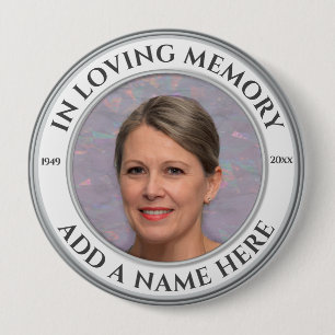 In Loving Memory Custom Photo Memorial Button