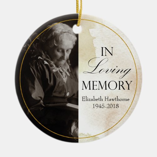 In loving memory custom Photo Memorial Ceramic Ornament