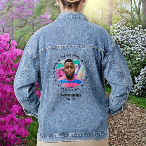 In Loving Memory Custom Photo Memorial Denim Jacket