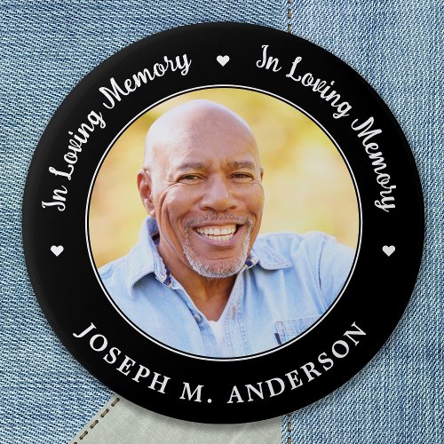 In Loving Memory Custom Photo Memorial Funeral  Button