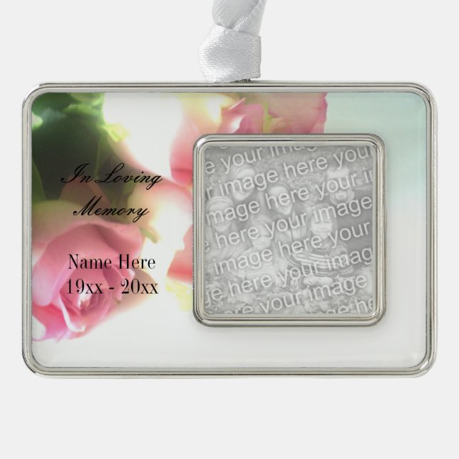 In loving memory custom photo memorial ornament (Front)