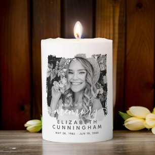 In Loving Memory Custom Photo Memorial Pillar Candle
