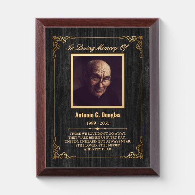 In Loving Memory Custom Photo Memorial Plaque (Vertical)