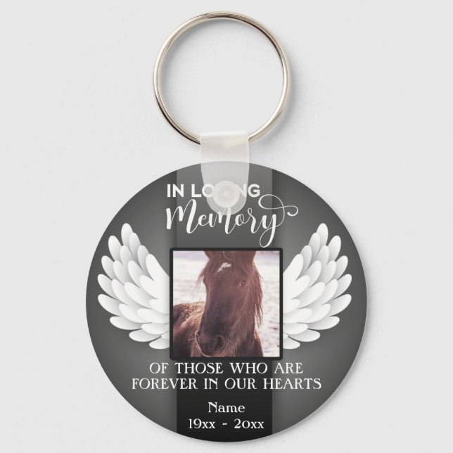 In Loving Memory Custom Photo, Name & Message  Keychain (Front)
