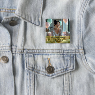 In Loving Memory Custom Photo Square Button