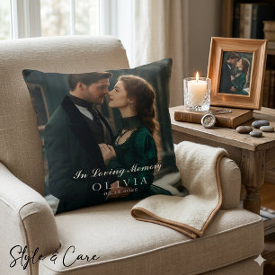 In Loving Memory Custom Photo Square Throw Pillow