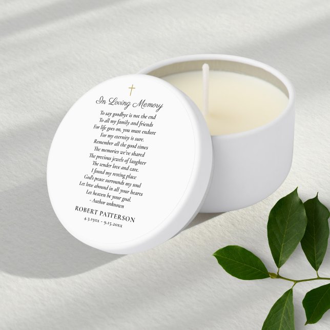 In loving Memory Custom Poem Scripture Funeral Mini Candle Favors (Creator Uploaded)