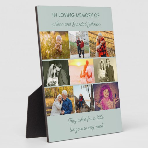 In Loving Memory Custom Saying 9 Photo Collage Plaque Zazzle