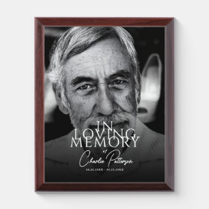 In Loving Memory Custom Text & Photo Memorial Award Plaque