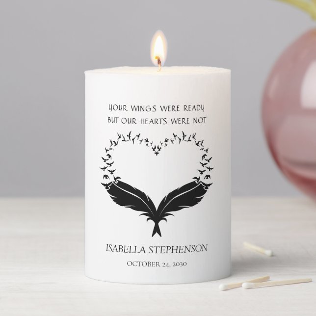 In Loving Memory Customize Name  Pillar Candle (In Situ)