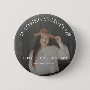In Loving Memory Customized Photo Funeral Memorial Button