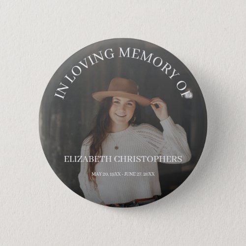 In Loving Memory Customized Photo Funeral Memorial Button