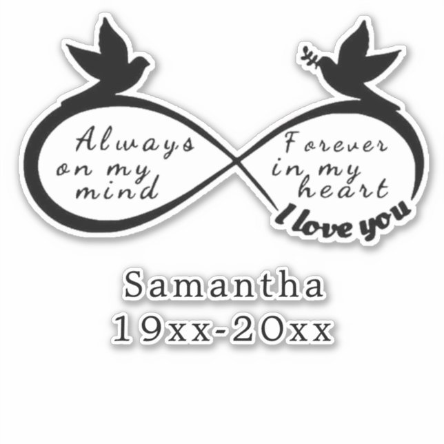 in loving memory Dad or Mom car decals (Front)