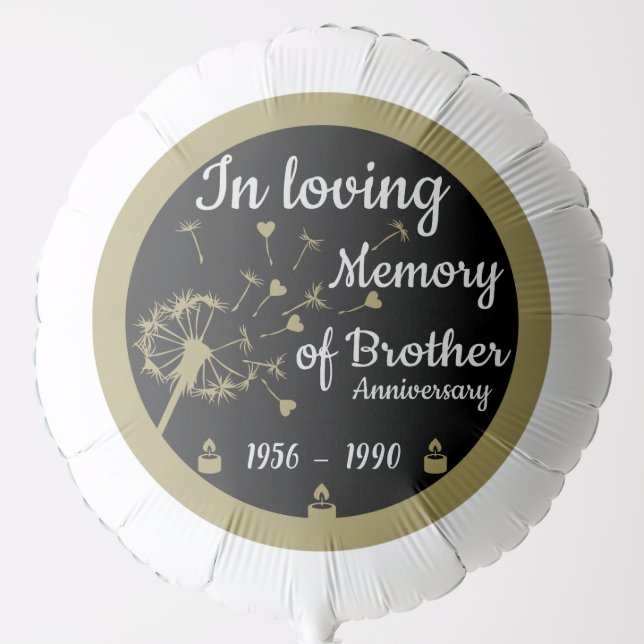 In loving Memory Death Anniversary Brother Balloon (Front)