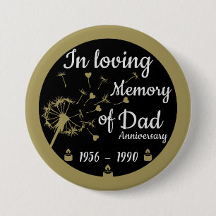 In loving Memory Death Anniversary Dad Button