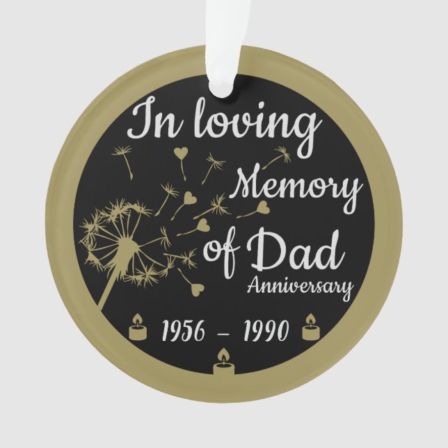 In loving Memory Death Anniversary Dad Ornament (Front)