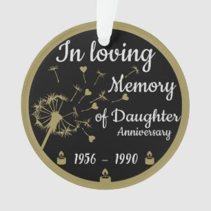 In loving Memory Death Anniversary Daughter Ornament