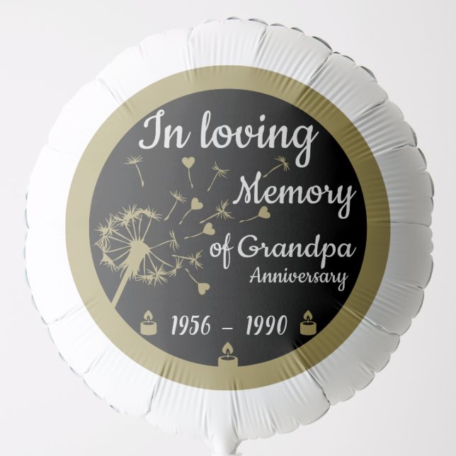 In loving Memory Death Anniversary Grandpa Balloon (Front)
