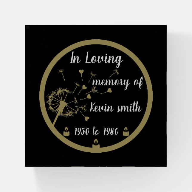 In loving Memory Death Anniversary Paperweight (Front)