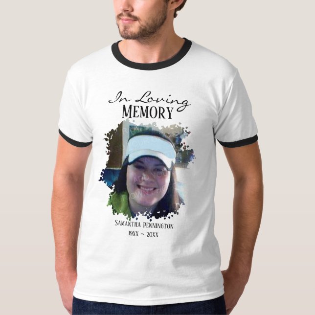 In Loving Memory Distressed Photo White T-Shirt (Front)