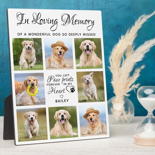 In Loving Memory Dog 11 Photo Collage Pet Memorial Plaque