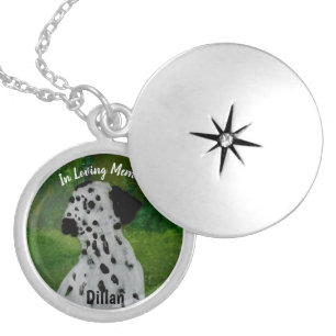 In Loving Memory Dog Art Dalmatian Custom Locket Necklace