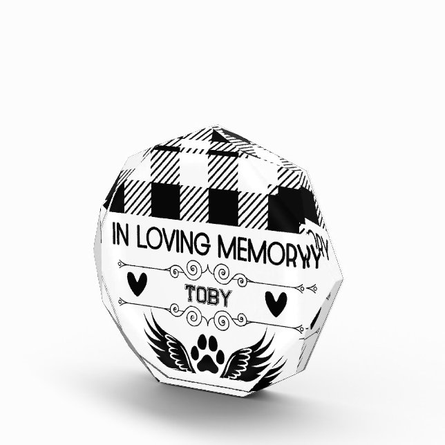 In loving memory Dog - Editable name Acrylic Award (Right)