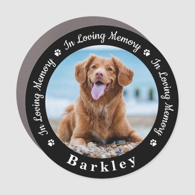 In Loving Memory Dog Loss Photo Pet Memorial Car Magnet (Front)