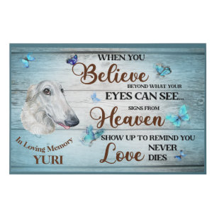 In Loving Memory Dog Memorial Borzoi Faux Canvas Print