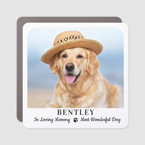 In Loving Memory Dog Memorial Custom Pet Photo  Car Magnet