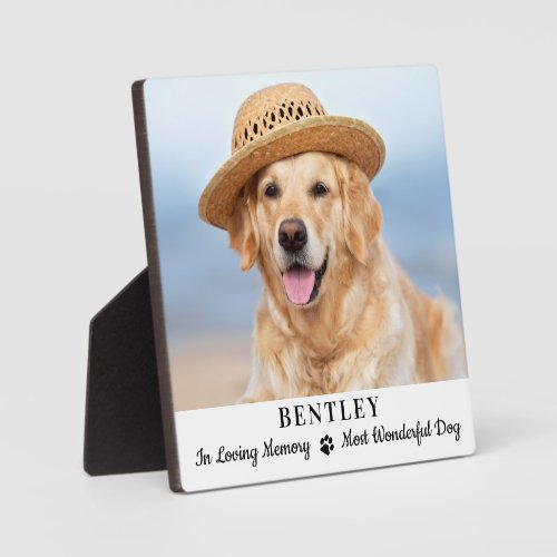 In Loving Memory Dog Memorial Custom Pet Photo  Plaque - Honor your best friend with a custom photo memorial plaque. This unique pet memorials keepsake is the perfect gift for yourself, family or friends to pay tribute to your loved one. Quote " In Loving Memory - Most Wonderful Dog" This dog memorial plaque is perfect keepsake for dog mom, dog lovers, cat memorials.
Customize with favorite pet dog or cat photos, and name and dates.
COPYRIGHT © 2020 Judy Burrows, Black Dog Art - All Rights Reserved. In Loving Memory Dog Memorial Custom Pet Photo plaque
