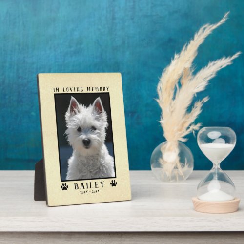 In Loving Memory Dog Memorial Personalized Photo Plaque