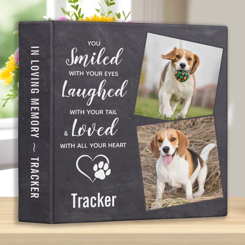 In Loving Memory Dog Memorial Pet Photo Album 3 Ring Binder