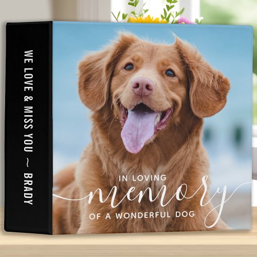 In Loving Memory Dog Memorial Photo Album 3 Ring Binder