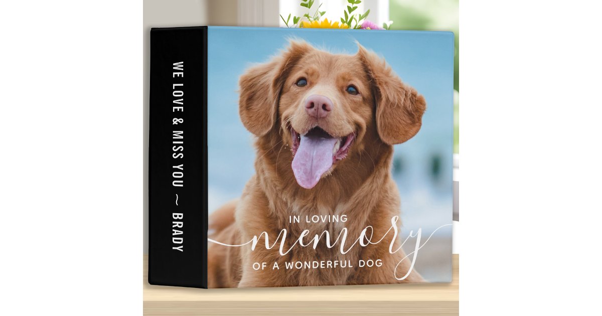 In Loving Memory Dog Memorial Photo Album 3 Ring Binder | Zazzle