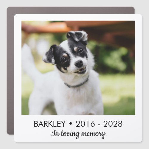 In Loving Memory Dog Memorial Photo Car Magnet
