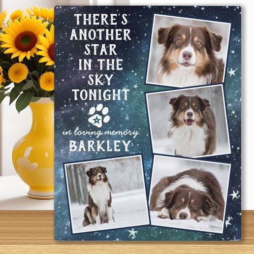 In Loving Memory Dog Memorial Photo Collage Plaque