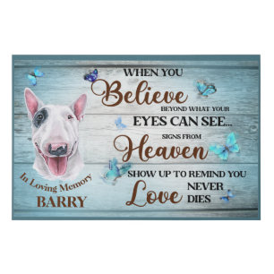 In Loving Memory Dog Memorial White Bull Terrier Faux Canvas Print