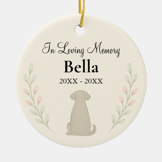 In Loving Memory Dog Ornament — Personalized (Front)