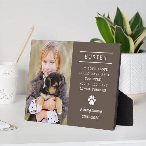 In Loving Memory Dog Personalized Photo Memorial Plaque